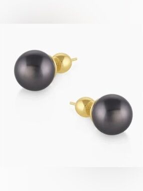New Gorjana Gold Plated Brass Tahitian Pearl Lou Studs